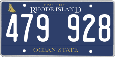 RI license plate 479928