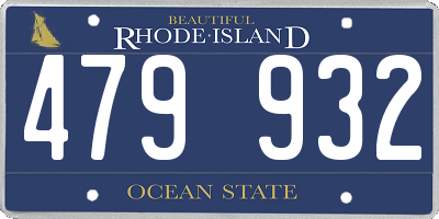 RI license plate 479932