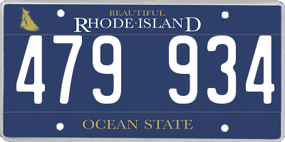 RI license plate 479934