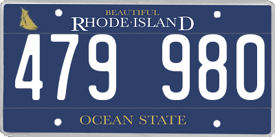 RI license plate 479980