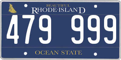RI license plate 479999