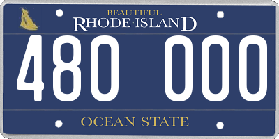 RI license plate 480000