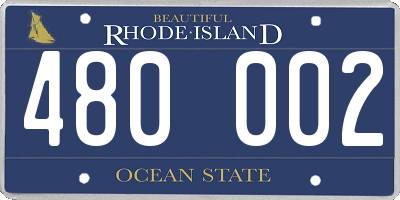 RI license plate 480002