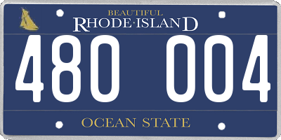 RI license plate 480004