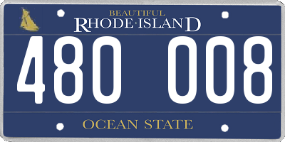 RI license plate 480008