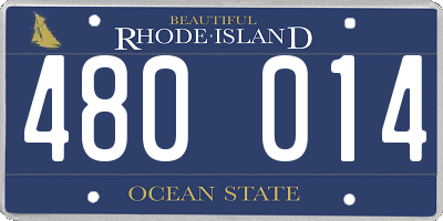 RI license plate 480014