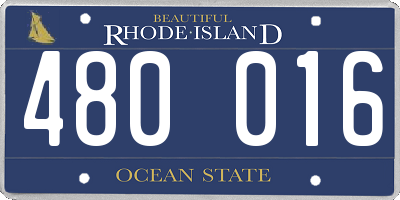 RI license plate 480016