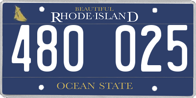 RI license plate 480025