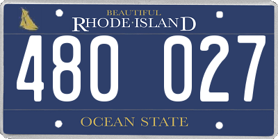 RI license plate 480027