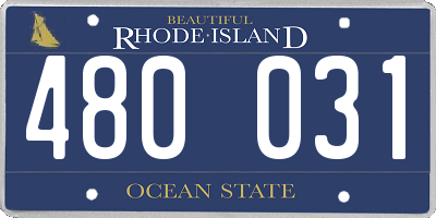 RI license plate 480031