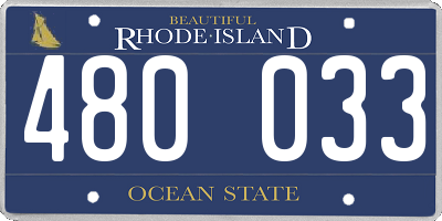 RI license plate 480033