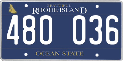 RI license plate 480036