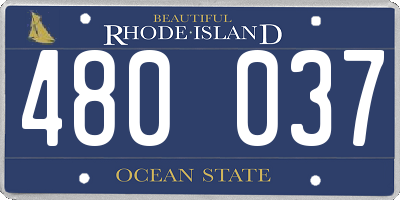 RI license plate 480037