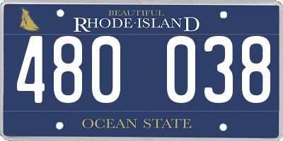 RI license plate 480038