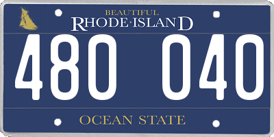 RI license plate 480040