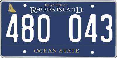 RI license plate 480043