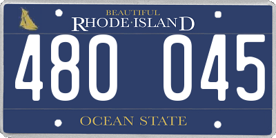 RI license plate 480045