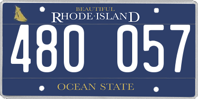 RI license plate 480057