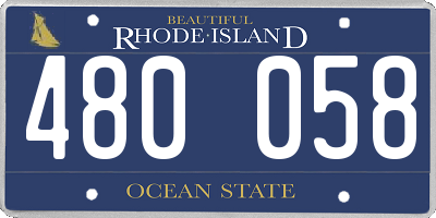 RI license plate 480058
