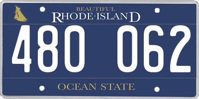 RI license plate 480062