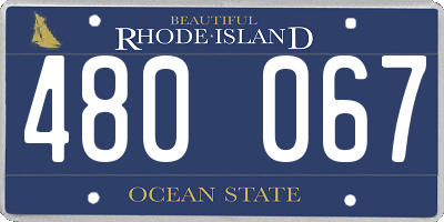 RI license plate 480067