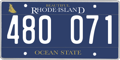 RI license plate 480071
