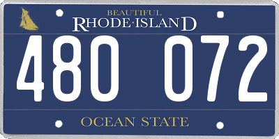 RI license plate 480072