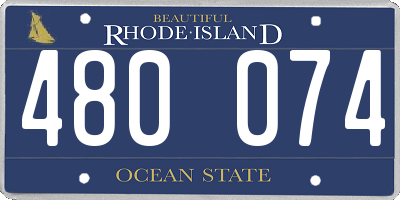 RI license plate 480074