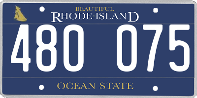 RI license plate 480075