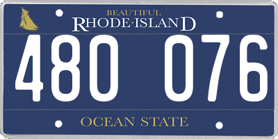 RI license plate 480076