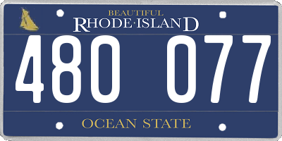 RI license plate 480077