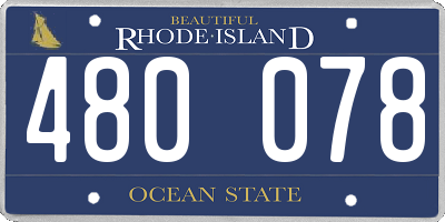 RI license plate 480078