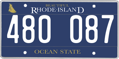 RI license plate 480087