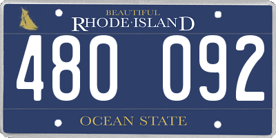RI license plate 480092