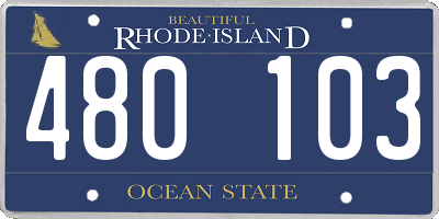RI license plate 480103
