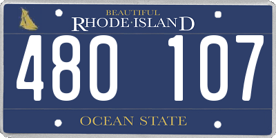 RI license plate 480107