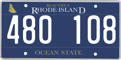 RI license plate 480108