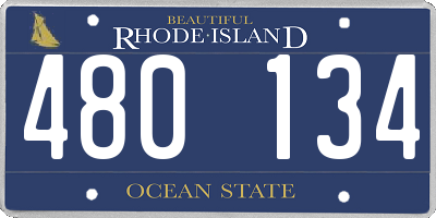 RI license plate 480134