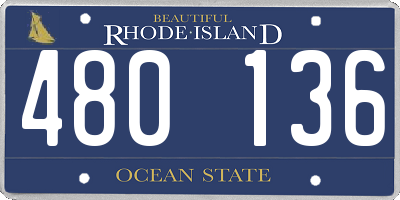 RI license plate 480136