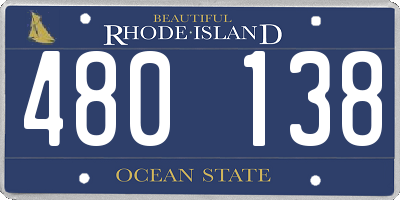 RI license plate 480138