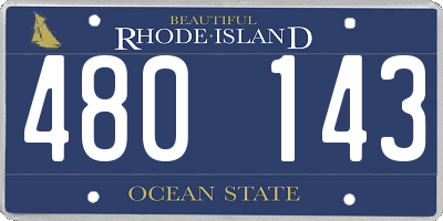 RI license plate 480143
