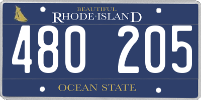 RI license plate 480205