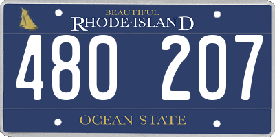 RI license plate 480207