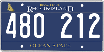 RI license plate 480212