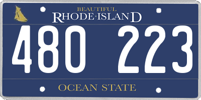RI license plate 480223