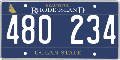RI license plate 480234