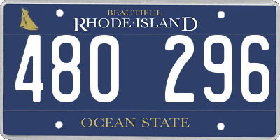 RI license plate 480296