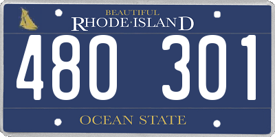 RI license plate 480301