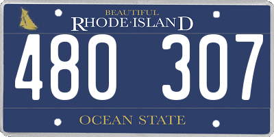 RI license plate 480307