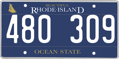 RI license plate 480309